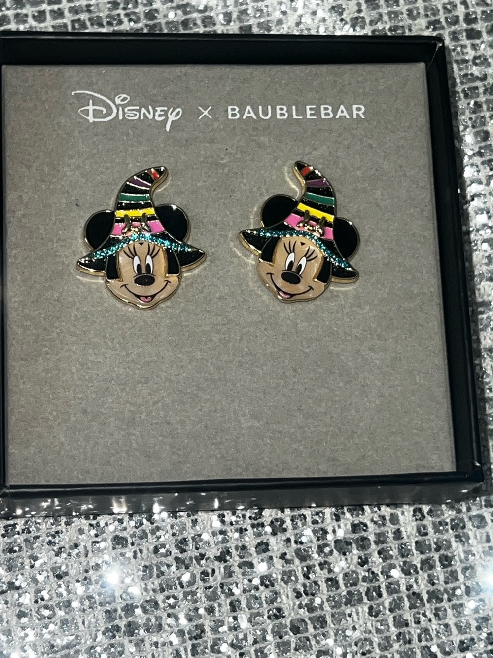 Disney x BaubleBar Minnie Mouse Sorcerer Hat Earrings NIB